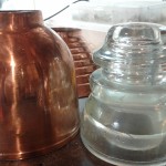Unpolished copper with a glass insulator